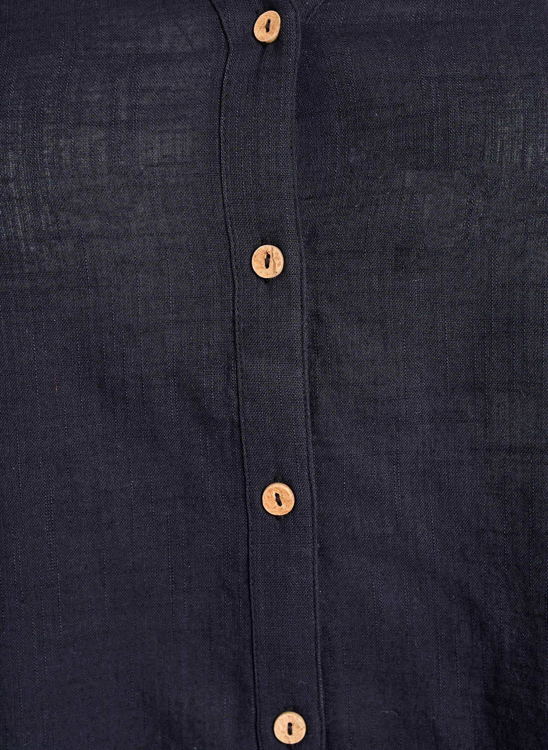 Zizzi Chemisier en coton avec col en V, Noir, Packshot image number 2