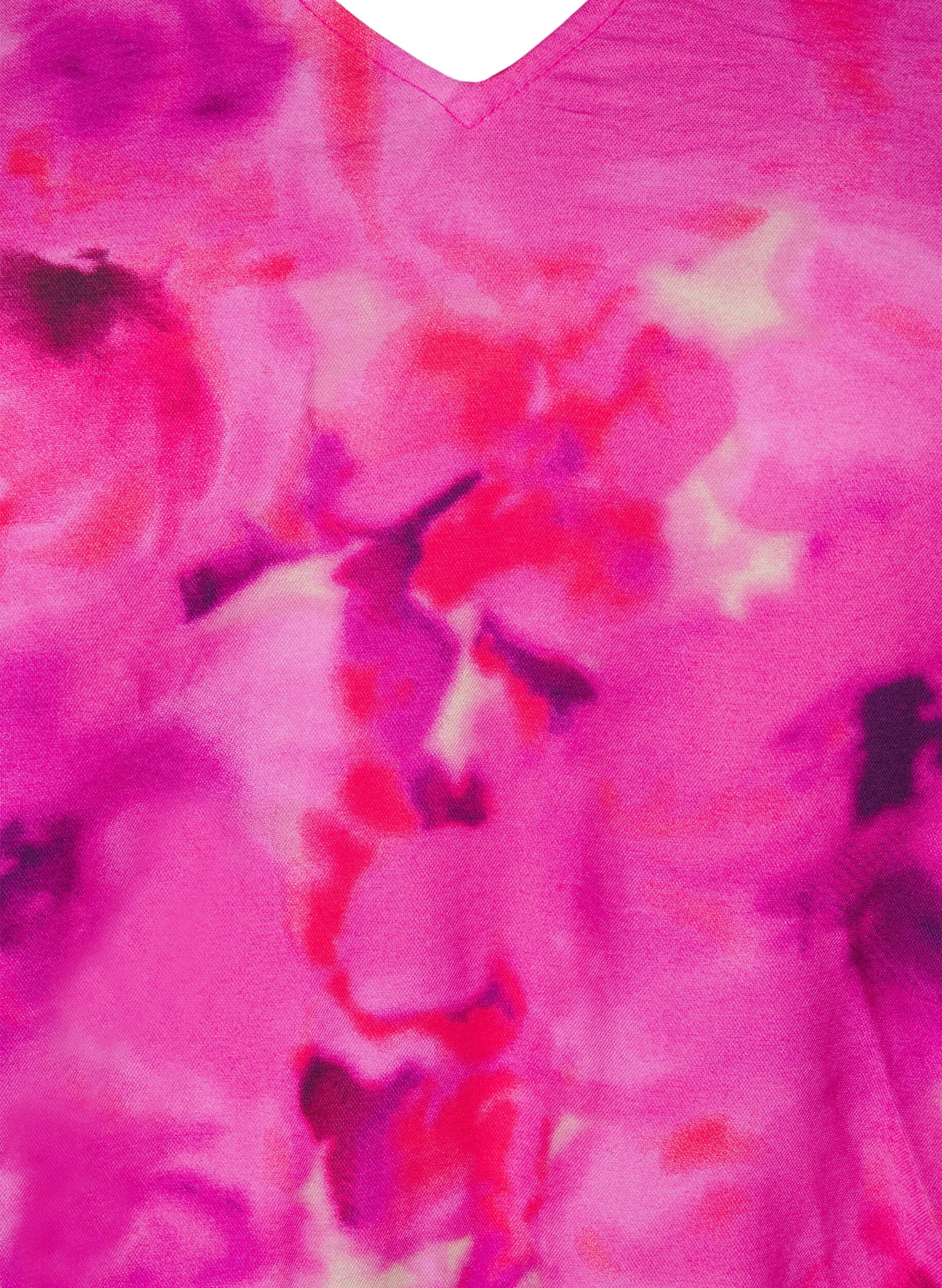 Zizzi Combinaison florale &agrave; manches ailes de chauve-souris, Pink Rose AOP, Packshot image number 2