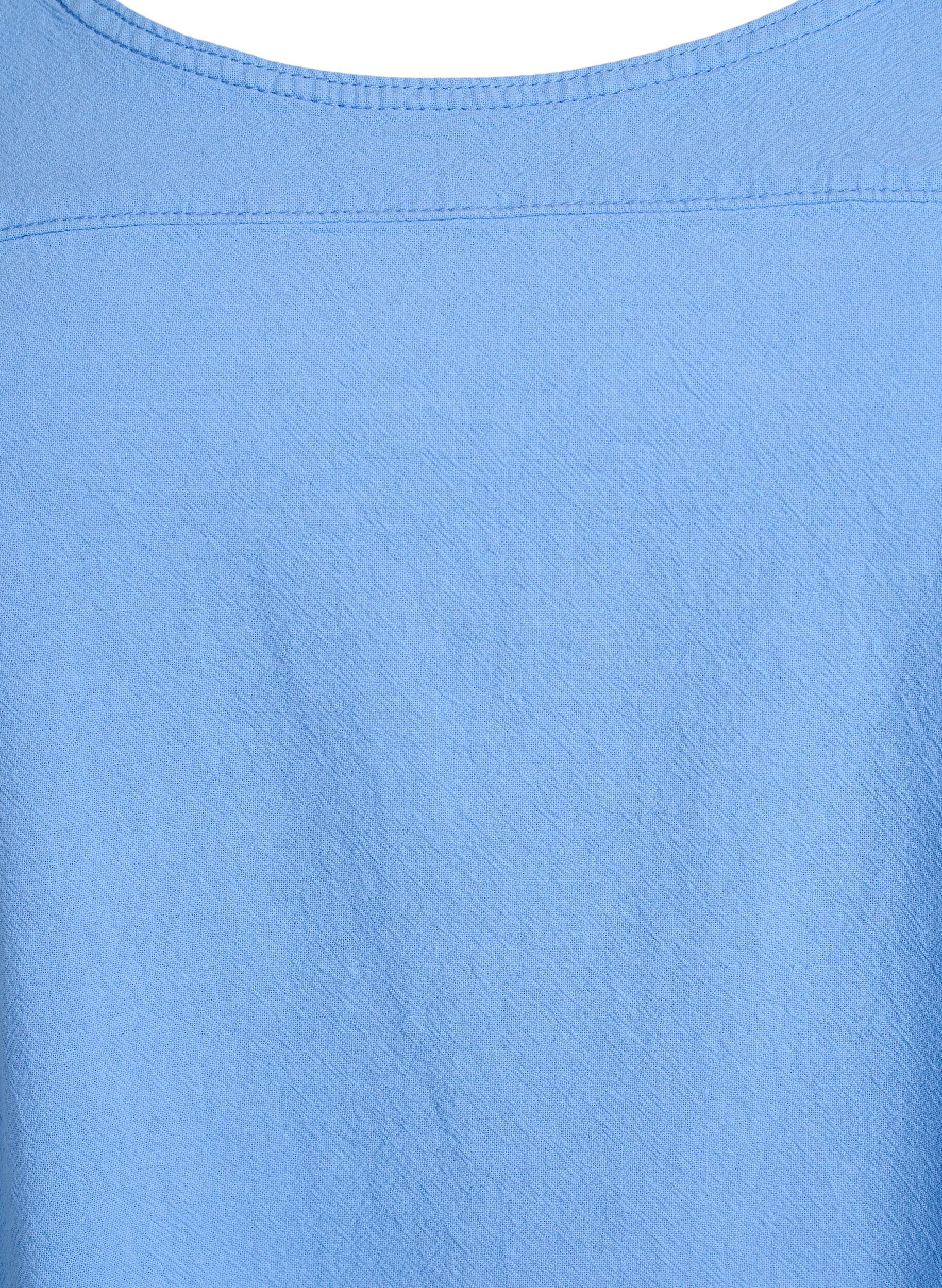 Zizzi Robe en coton &agrave; manches courtes, Bleu Clair, Packshot image number 2