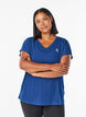 T-shirt de sport ample avec col en v, Bleu, Model image number 0