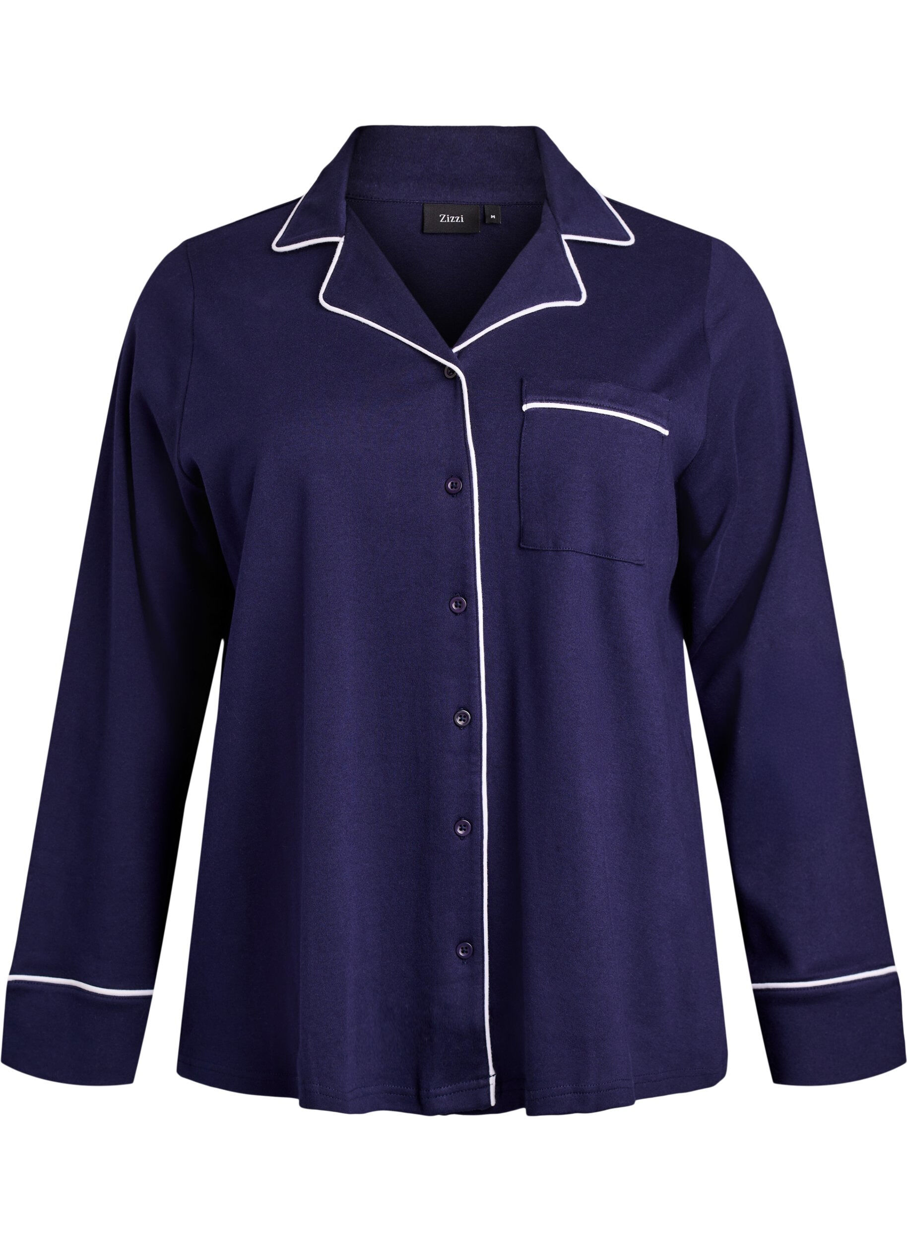 Chemise de pyjama en coton avec poche poitrine