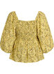 Blouse smock&eacute;e &agrave; encolure carr&eacute;e, Jaune, Packshot image number 1