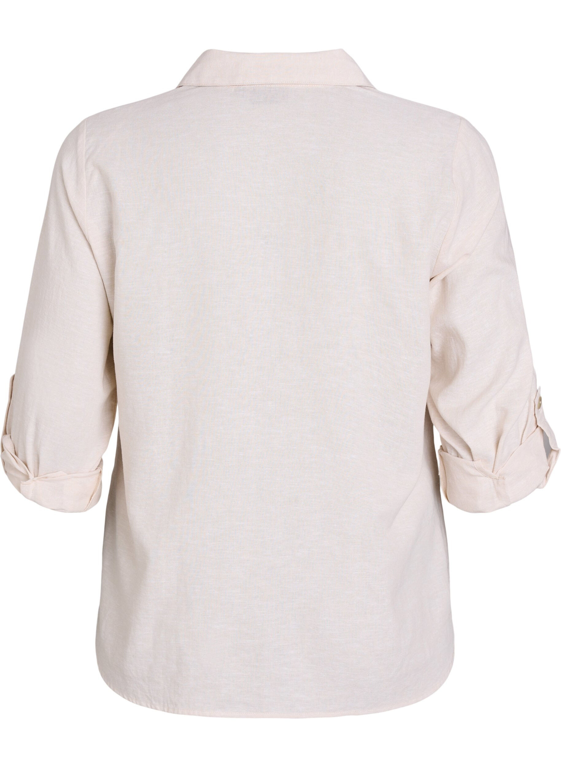ZizziChemise en lin et viscose avec manches 3/4, Beige, Packshot image number 1