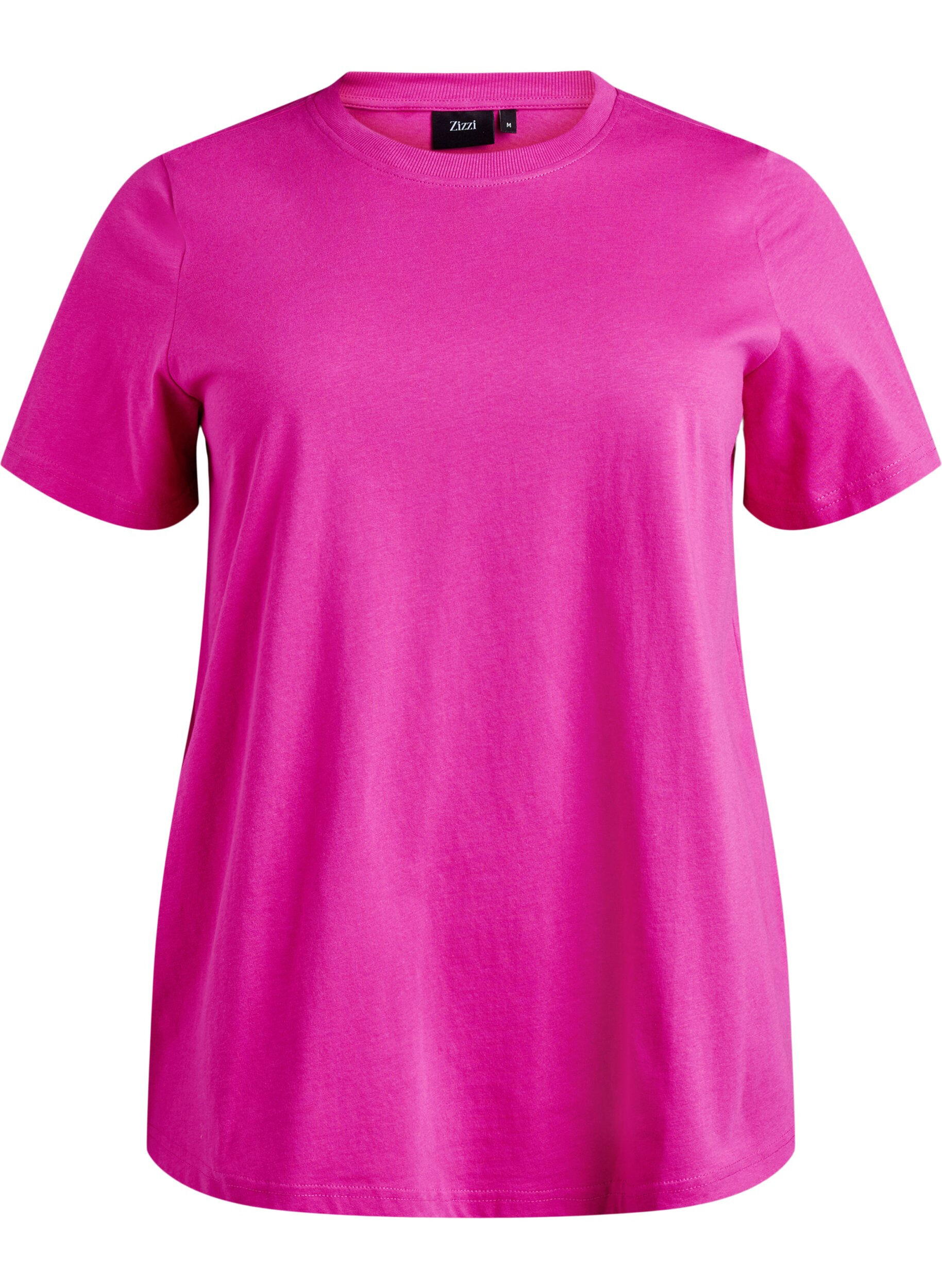 T-shirt basique en coton &agrave; col rond