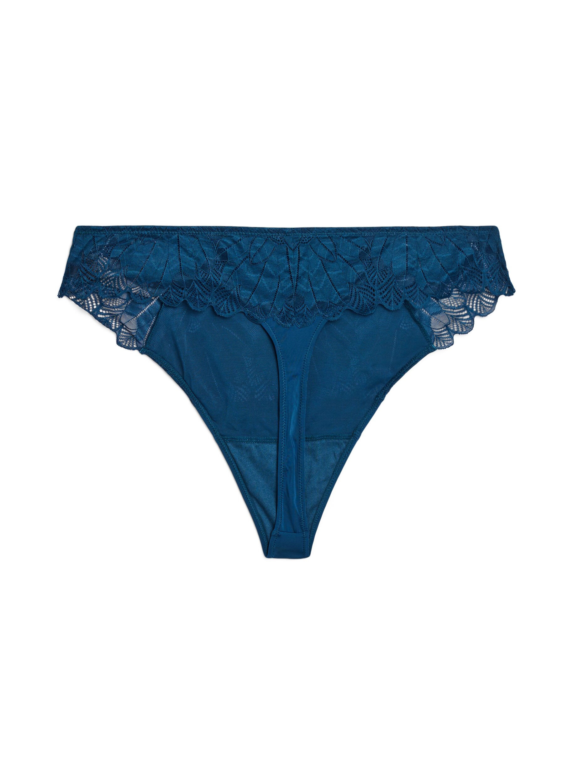 Zizzi String en dentelle, Bleu, Packshot image number 1