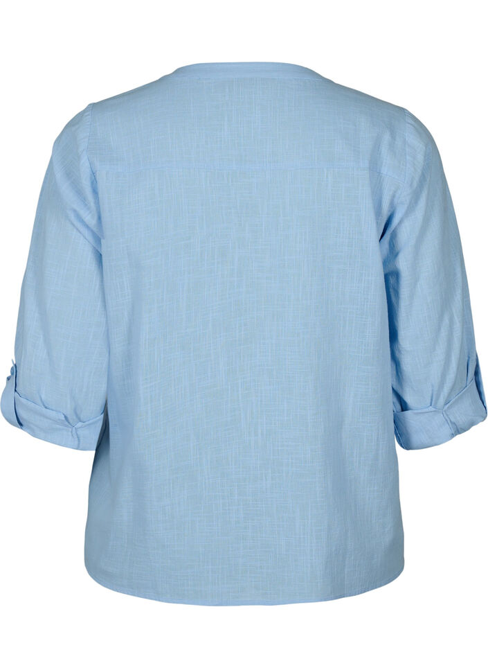 Chemisier en coton à col V, Serenity, Packshot image number 1