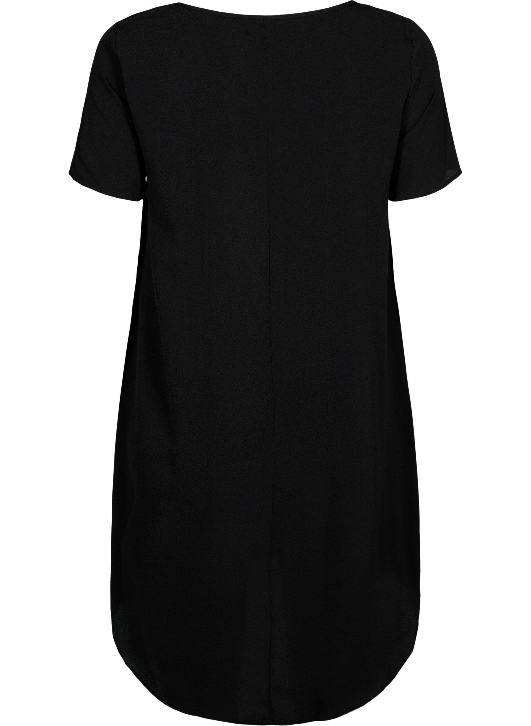 ZizziRobe &agrave; manches courtes avec imprim&eacute;, Noir, Packshot image number 1