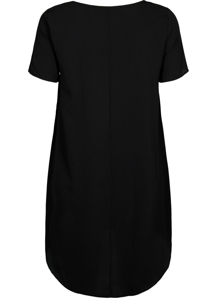 Robe &agrave; manches courtes avec imprim&eacute;, Noir, Packshot image number 1