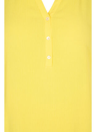 Tunique en viscose avec col en V et boutons, Primrose Yellow, Packshot image number 2