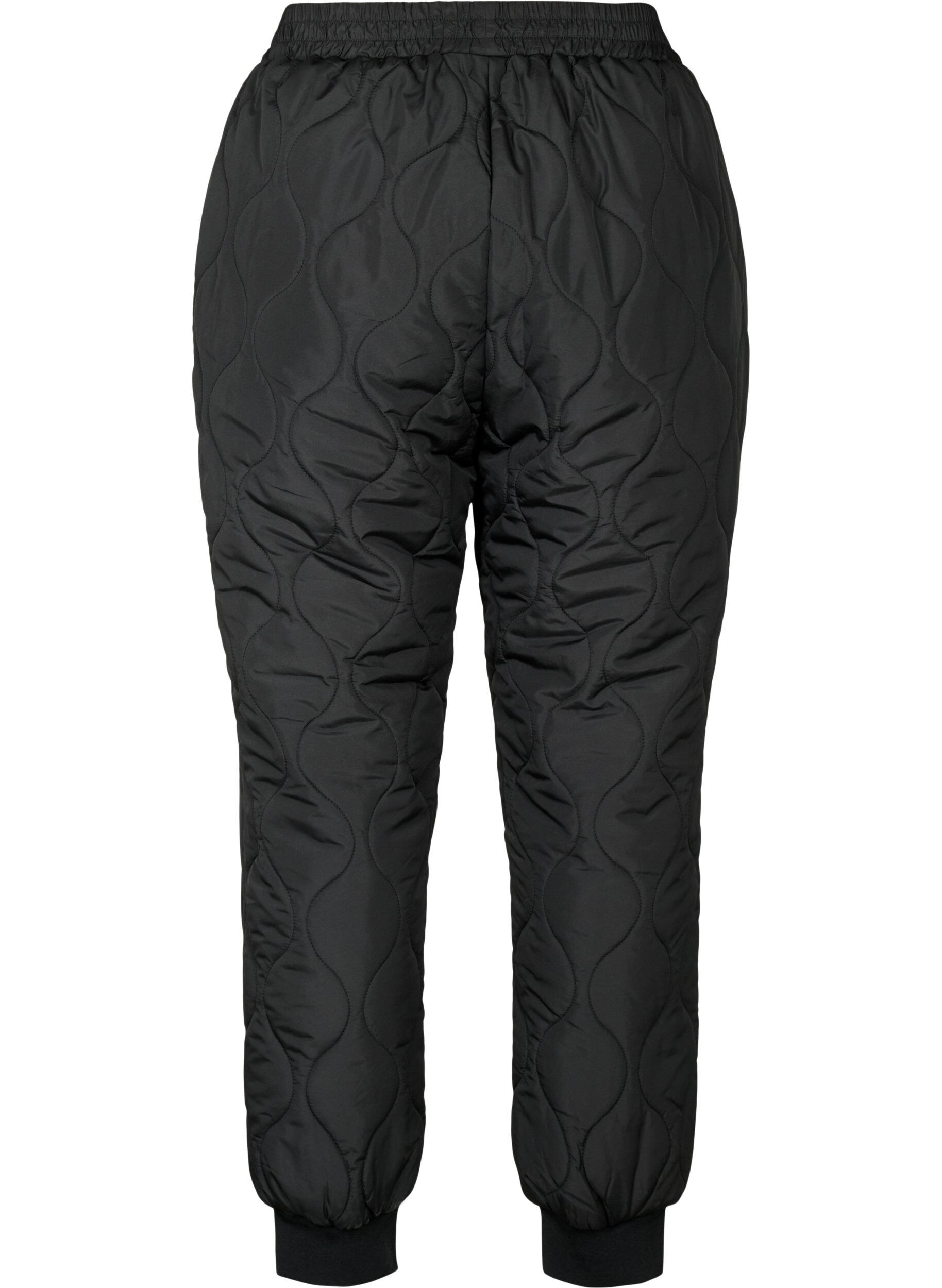 Zizzi Pantalons thermiques matelass&eacute;s, Black, Packshot image number 1
