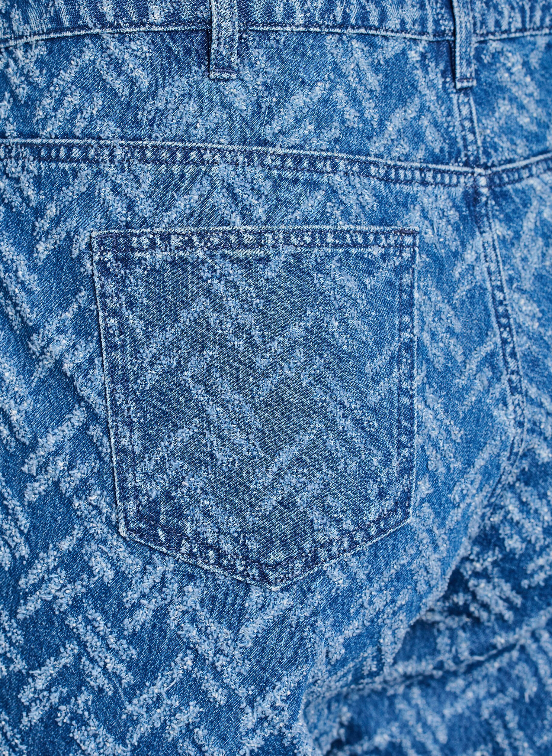 Zizzi Jean Mille &agrave; motif textur&eacute;, Bleu, Packshot image number 3