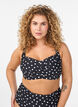 Haut de bikini rembourr&eacute; et imprim&eacute;, Noir, Model image number 0