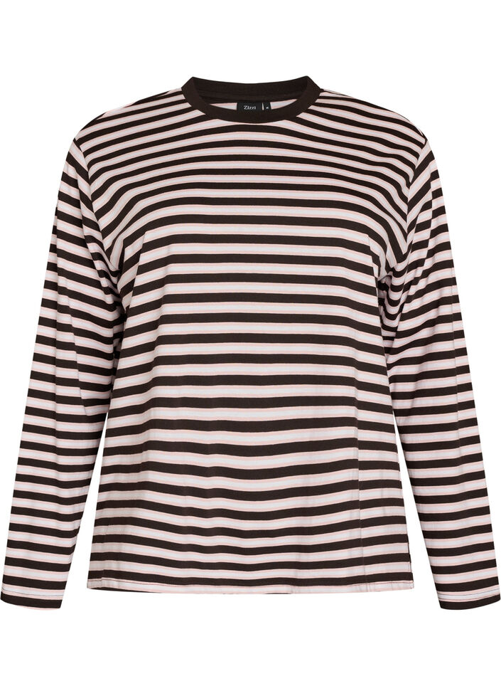 T-shirt Basic avec manches longues, Rose, Packshot image number 0