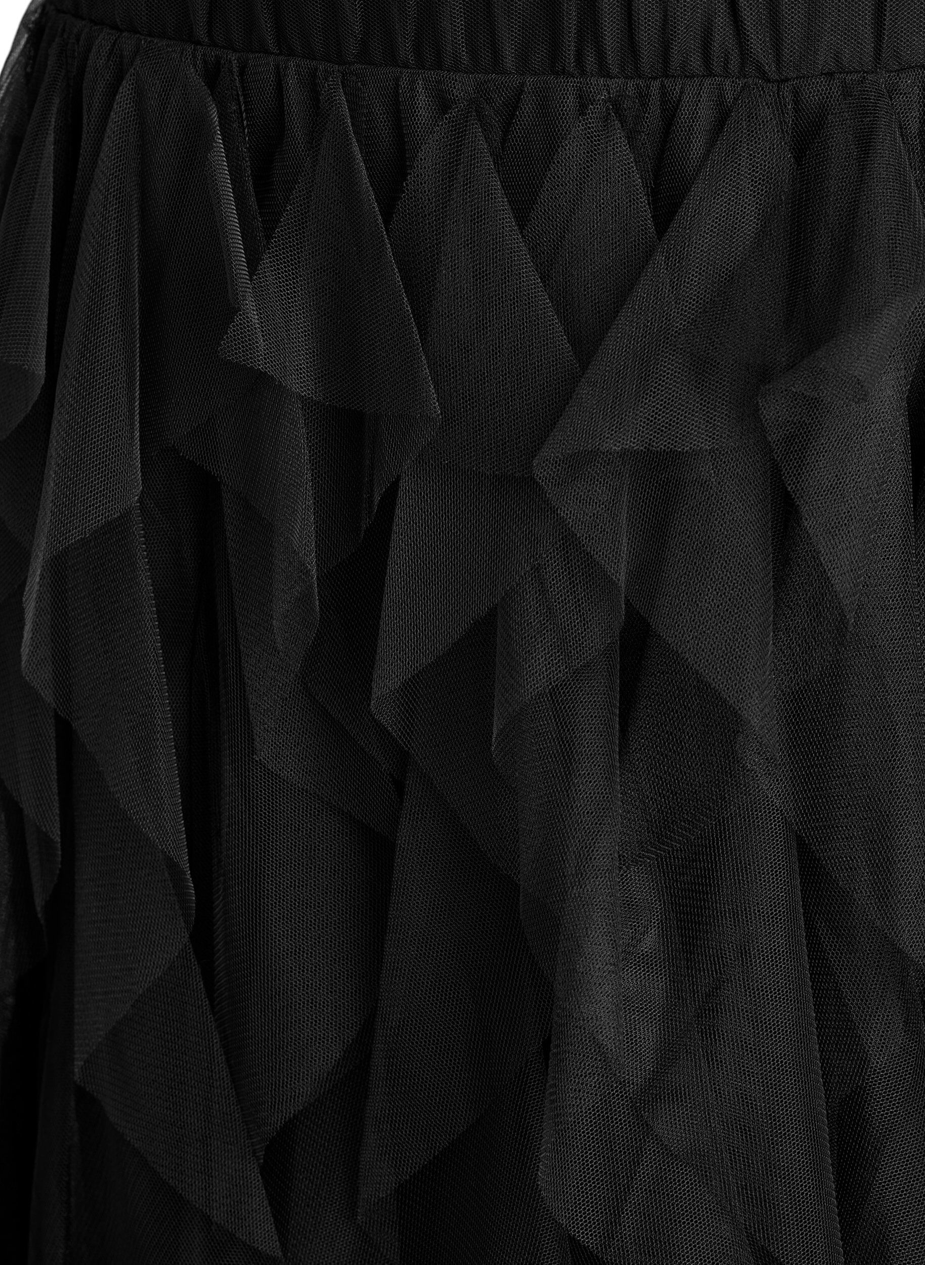 ZizziJupe midi en tulle avec ceinture &eacute;lastique, Noir, Packshot image number 2