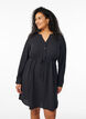 Robe mi-longue avec ceinture à nouer, Noir, Model image number 0
