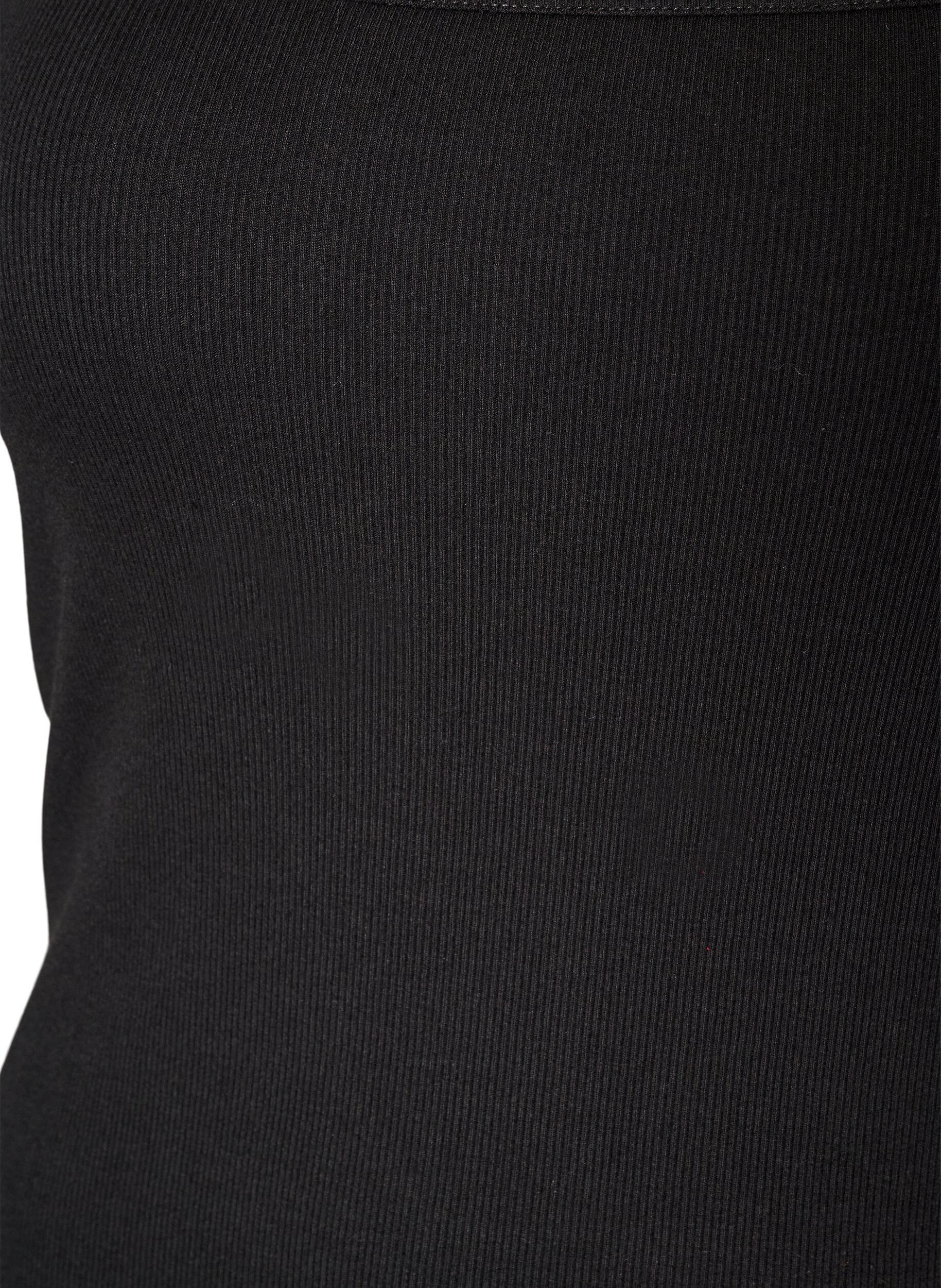 ZizziRib top with square neckline, Black, Packshot image number 2