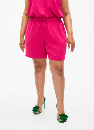 Short avec poches et ceinture élastique, Pink Peacock, Model image number 2