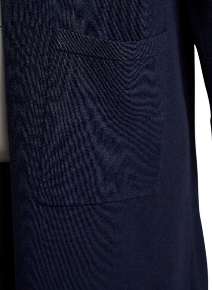 Cardigan long ouvert avec poches, Bleu, Packshot image number 2