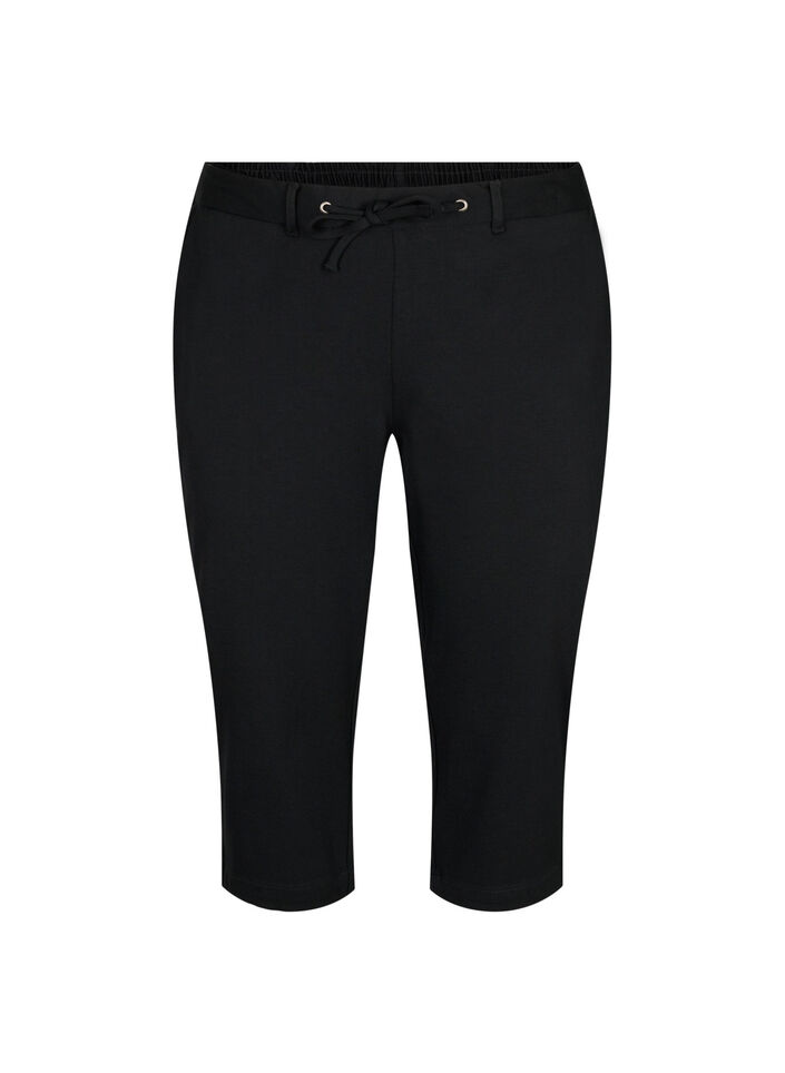 Pantalon capri en mélange de viscose, Black, Packshot image number 0