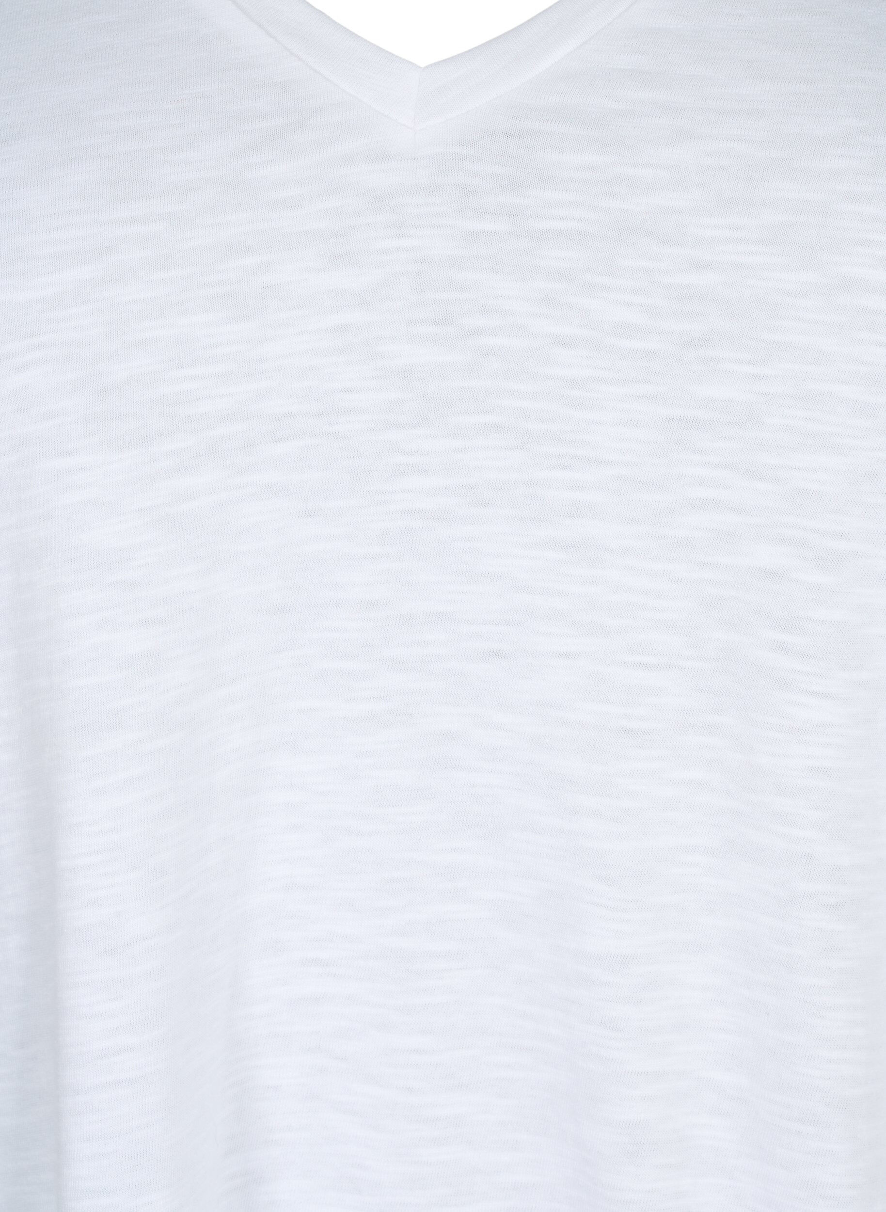 ZizziT-shirt basique &agrave; manches courtes et col en V, Blanc, Packshot image number 2