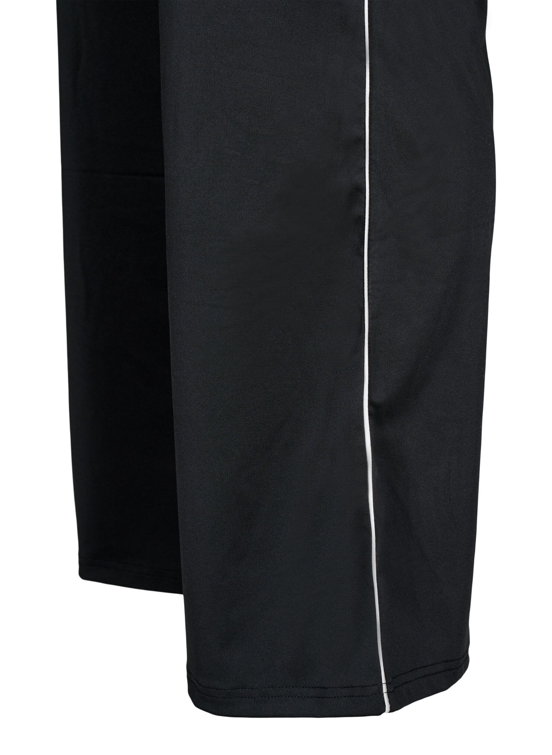 Zizzi Pantalon de sport &eacute;vas&eacute; avec liser&eacute; contrastant, Noir, Packshot image number 3