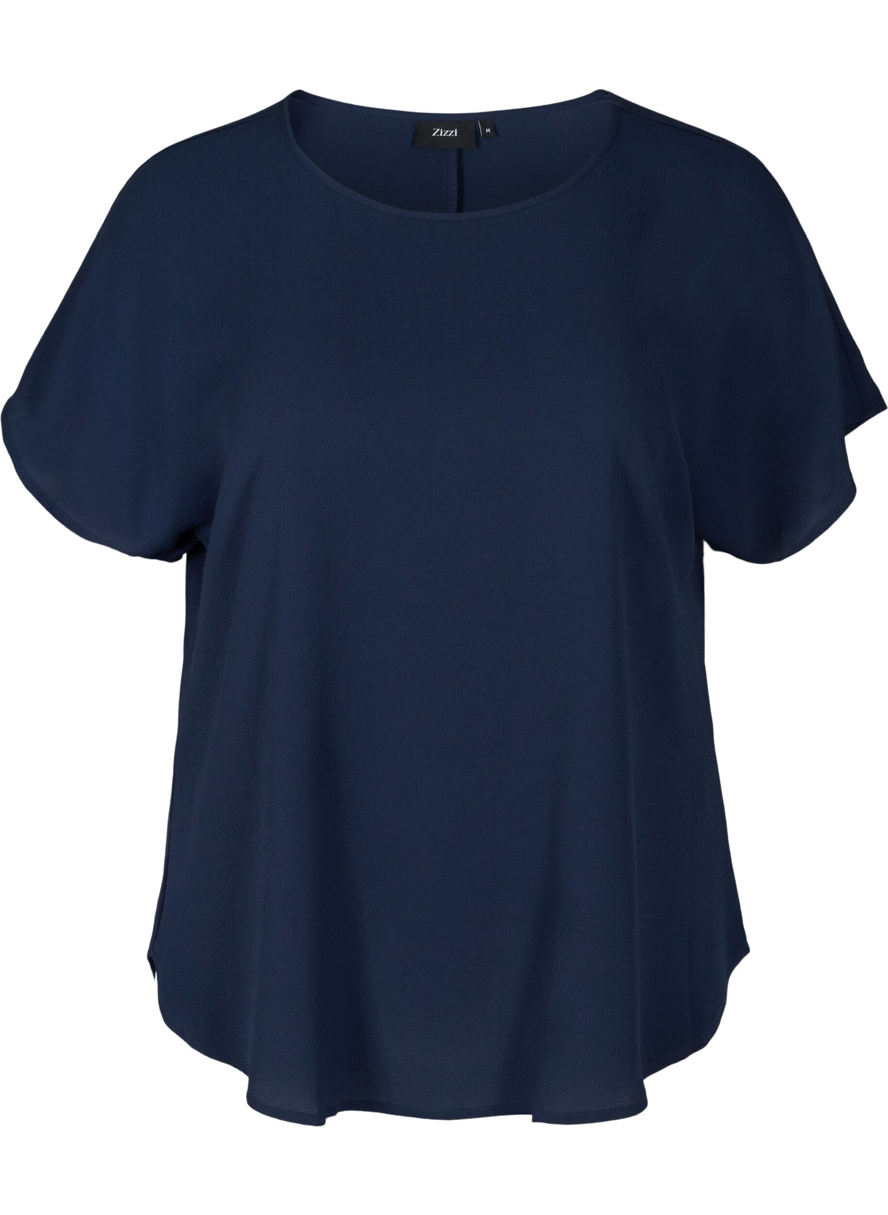 Blouse &agrave; manches courtes et encolure ronde