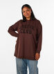 Sweat &agrave; capuche avec une inscription en bouclette, Marron, Model image number 0