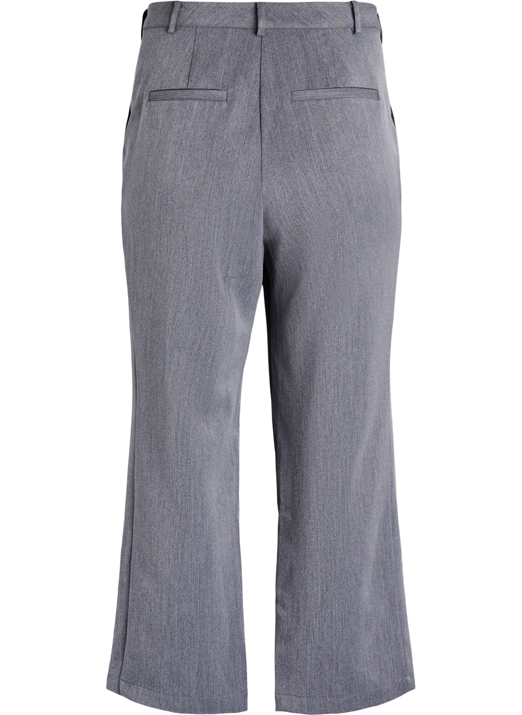 Zizzi Pantalon tailleur taille haute &agrave; coupe droite, Gris anthracite, Packshot image number 1
