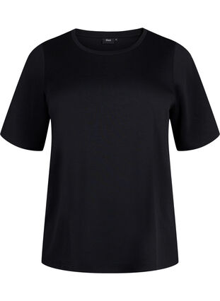 T-shirt en modal mélangé, Black, Packshot image number 0