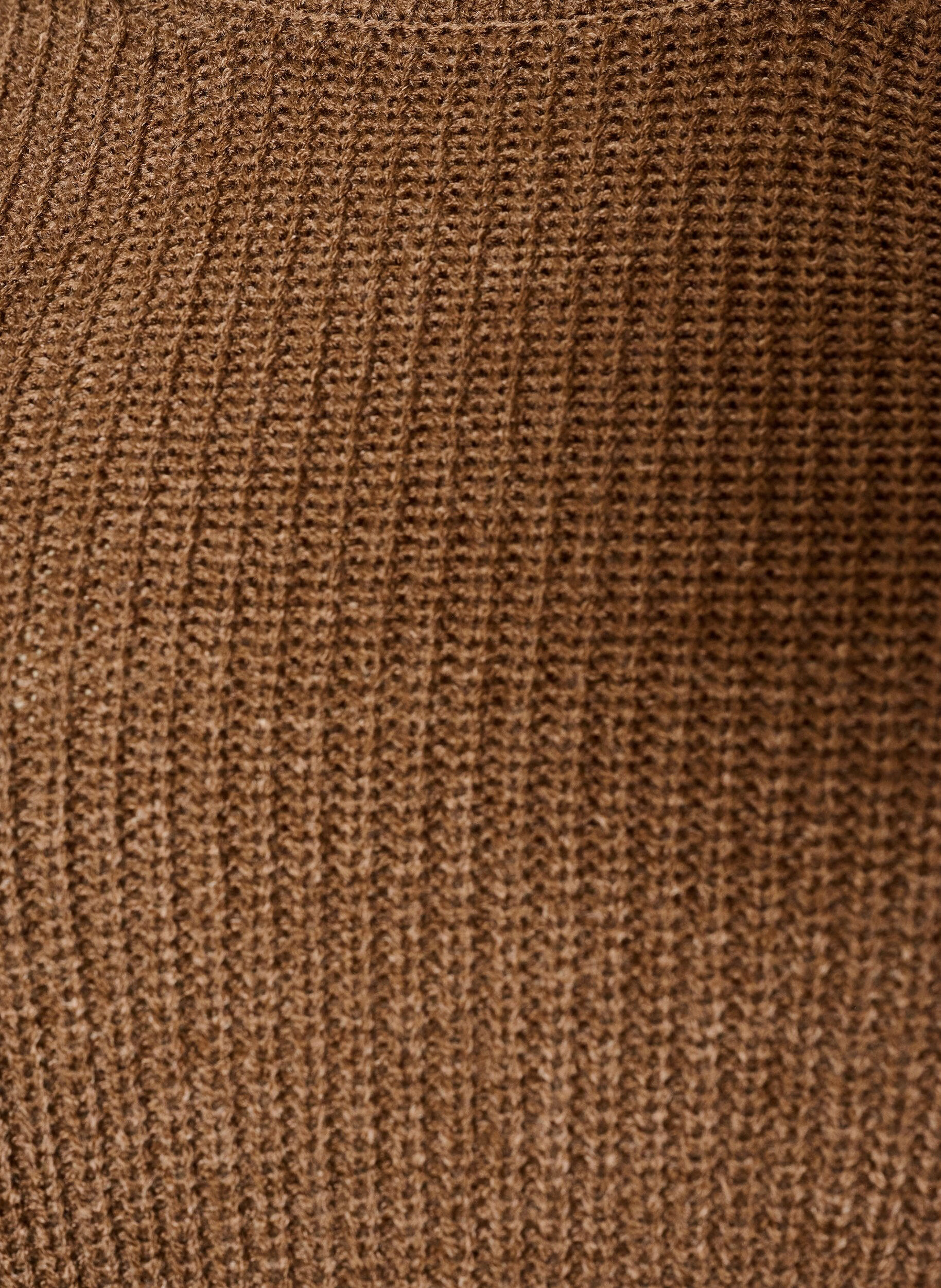ZizziBlouse en maille c&ocirc;tel&eacute;e avec d&eacute;tails de boutons, Marron, Packshot image number 2