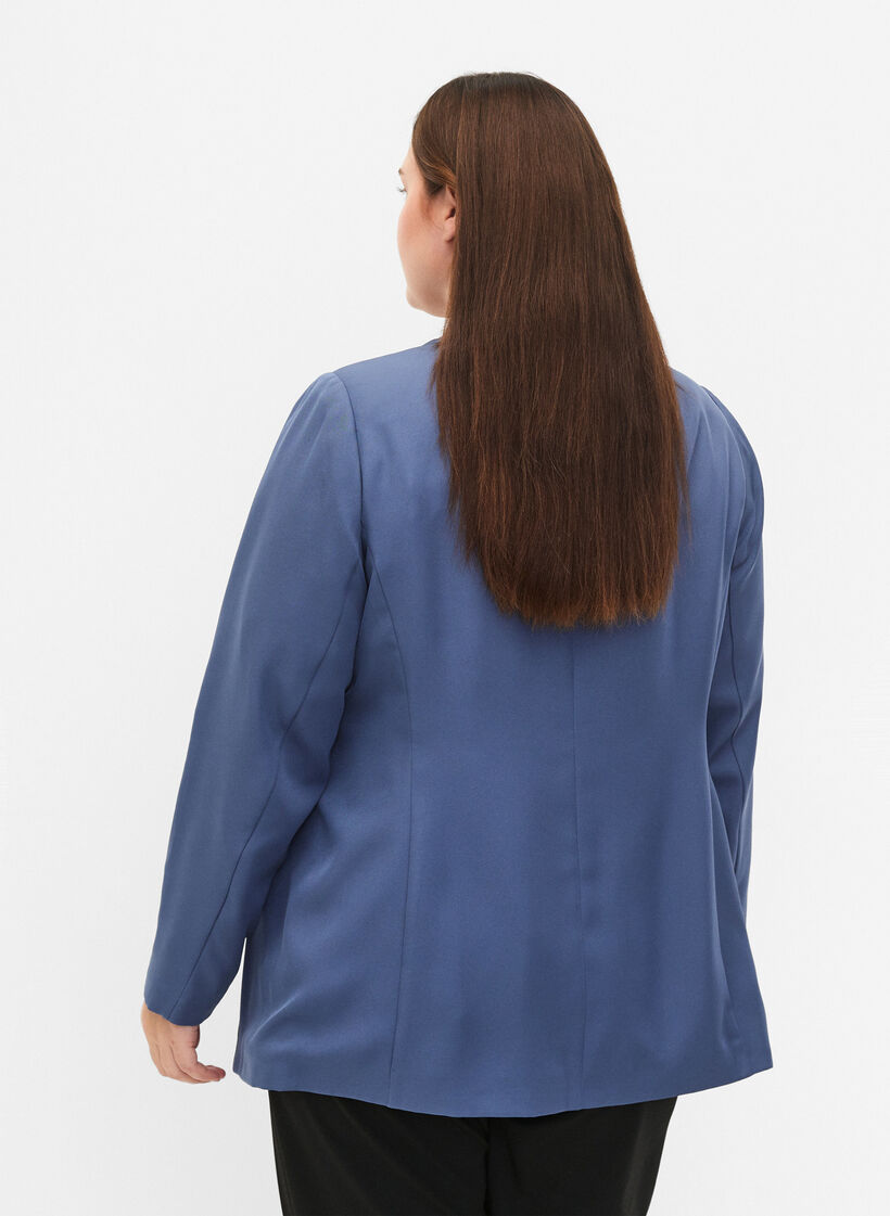 FLASH - Blazer simple avec bouton, Bleu, Model image number 2