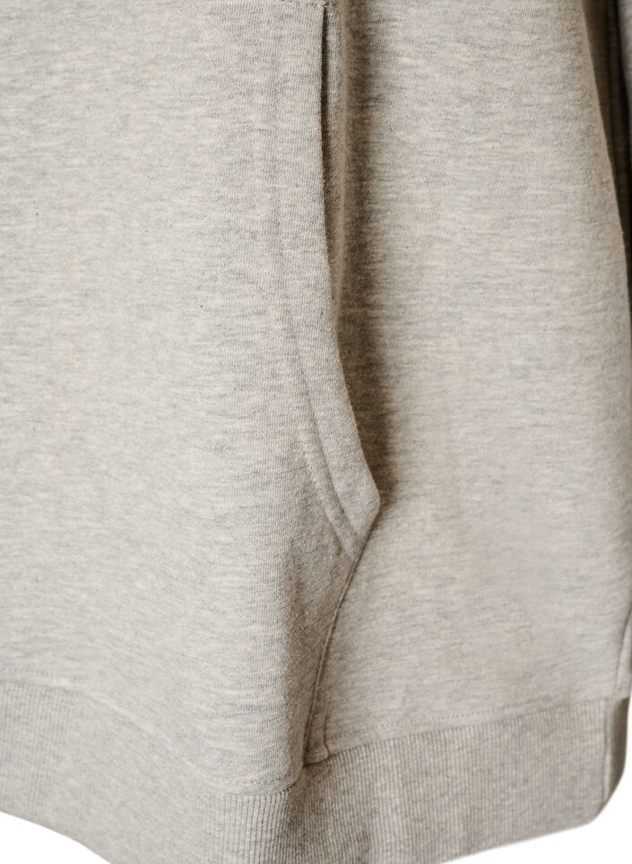 Sweat &agrave; capuche avec motif brod&eacute;, Gris, Packshot image number 3