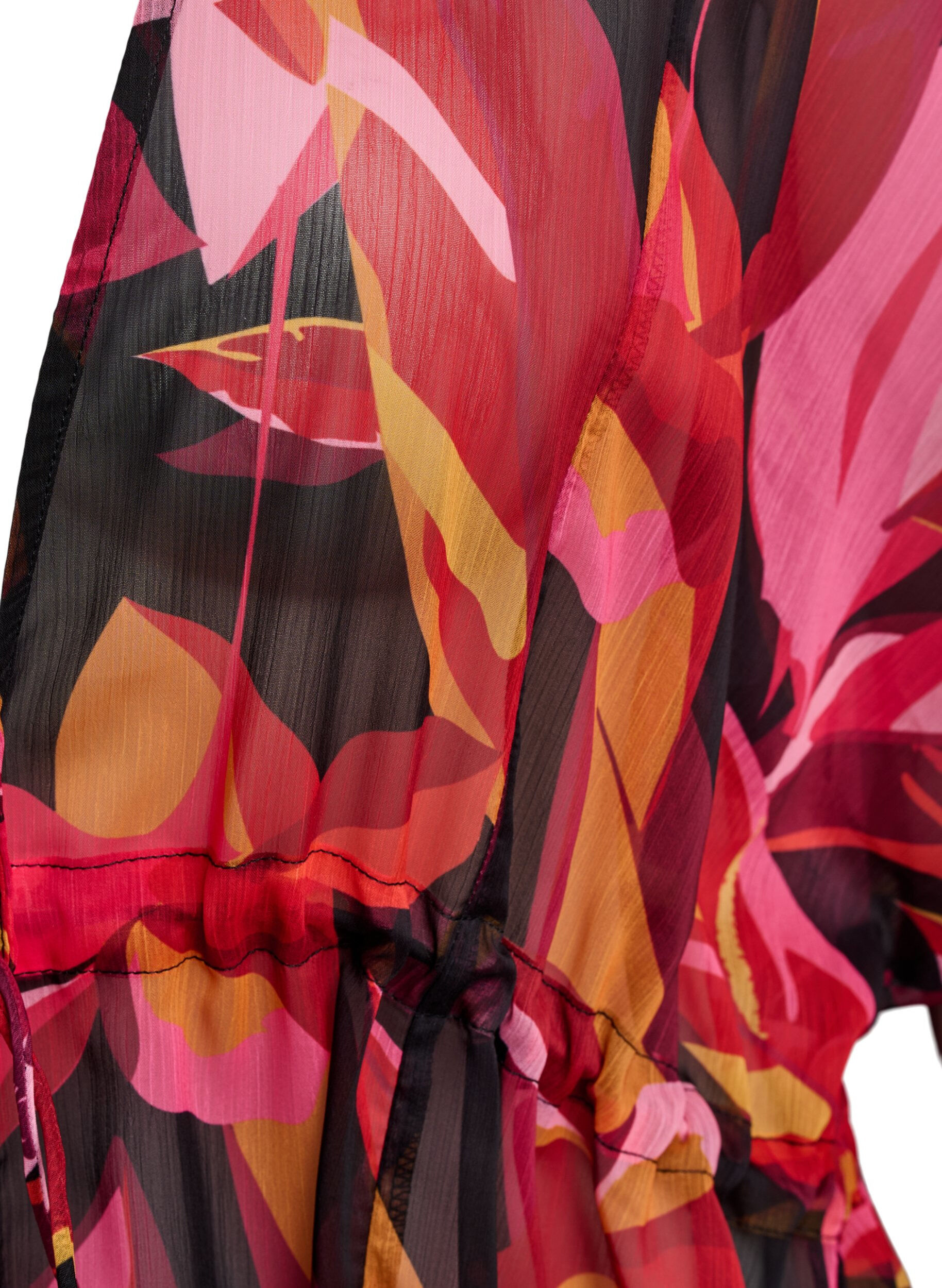 Zizzi Kimono de plage avec imprim&eacute;, Rouge, Packshot image number 2