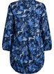 Robe courte en coton avec un ourlet &eacute;lastique et des manches longues, Bleu, Packshot image number 1