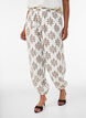 Pantalon ballon taille haute &agrave; motifs, Vanille, Model image number 2