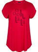 Chemise de nuit à manches courtes avec imprimé de texte, Rouge, Packshot image number 0