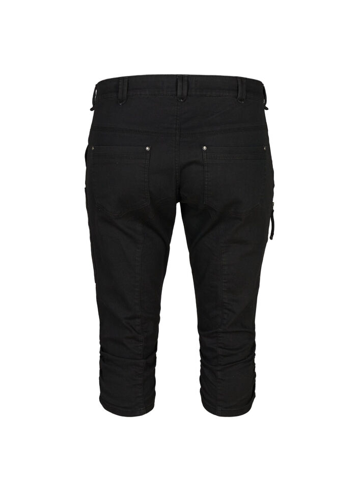 Pantacourt jean slim avec poches, Noir, Packshot image number 1