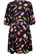 Robe en viscose avec imprimé et manches 3/4, Faded Tulip AOP, Packshot image number 0