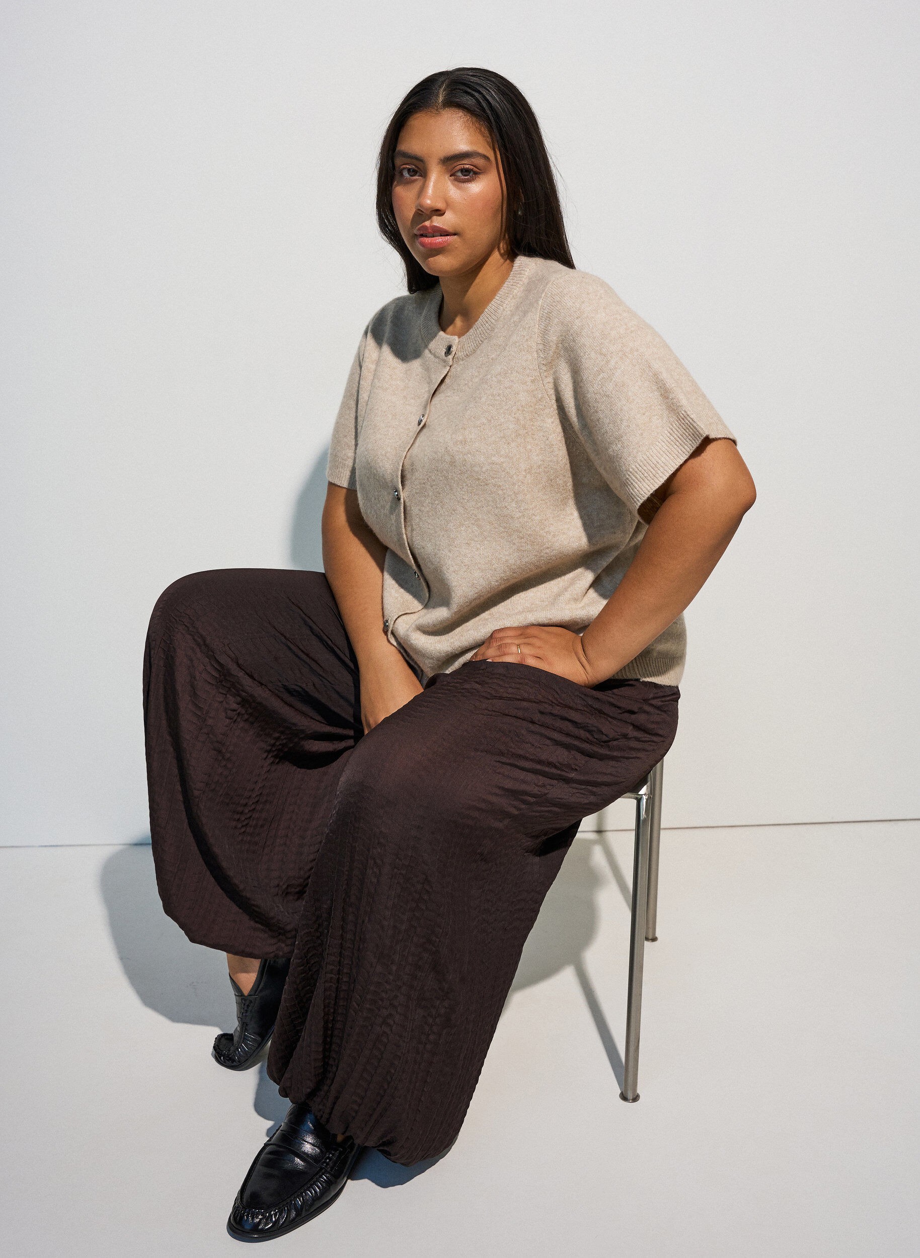 Cardigan en maille avec manches courtes