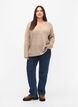 Pull en tricot avec fente, Simply Taupe Mel., Model image number 2
