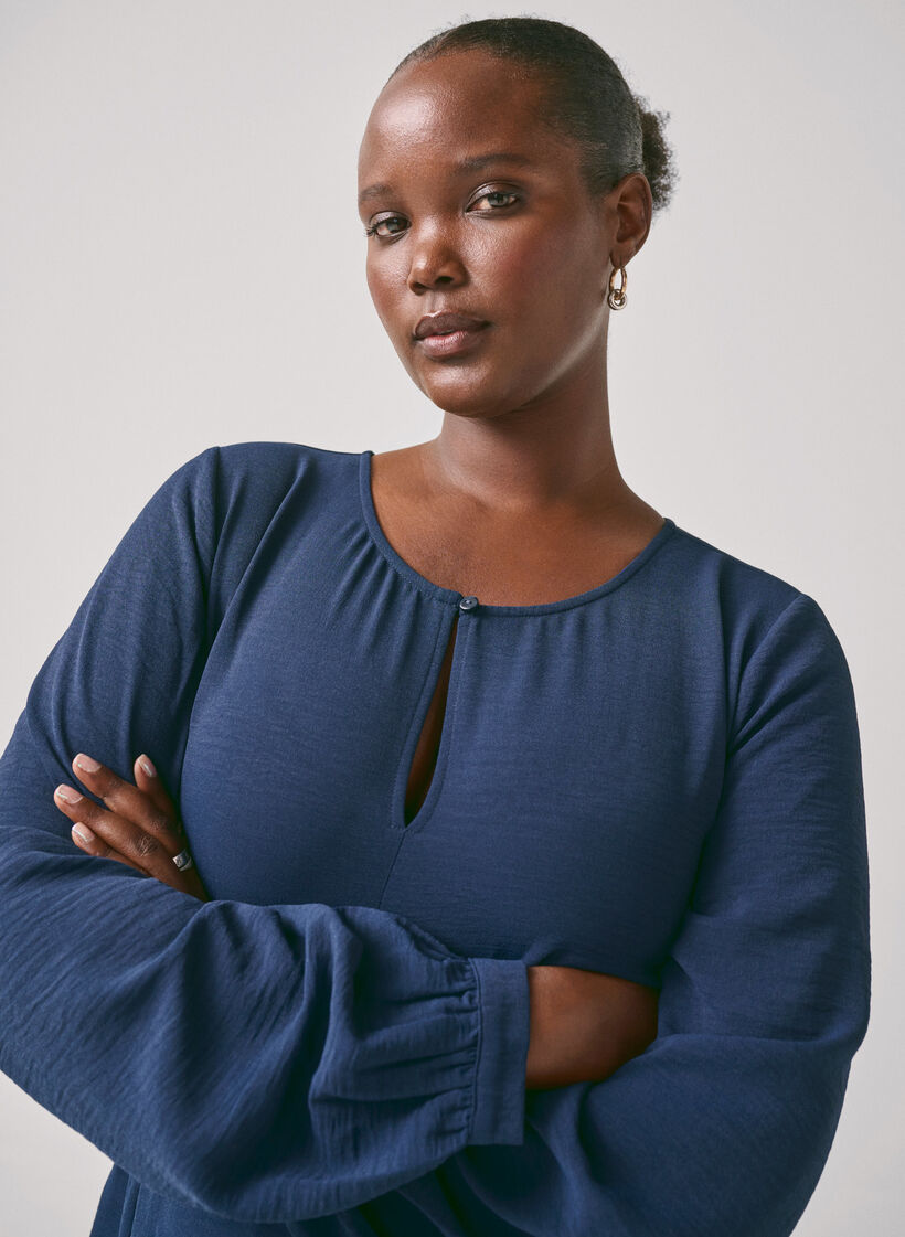 Robe à manches longues avec ceinture à nouer, Navy Blazer, Image image number 0