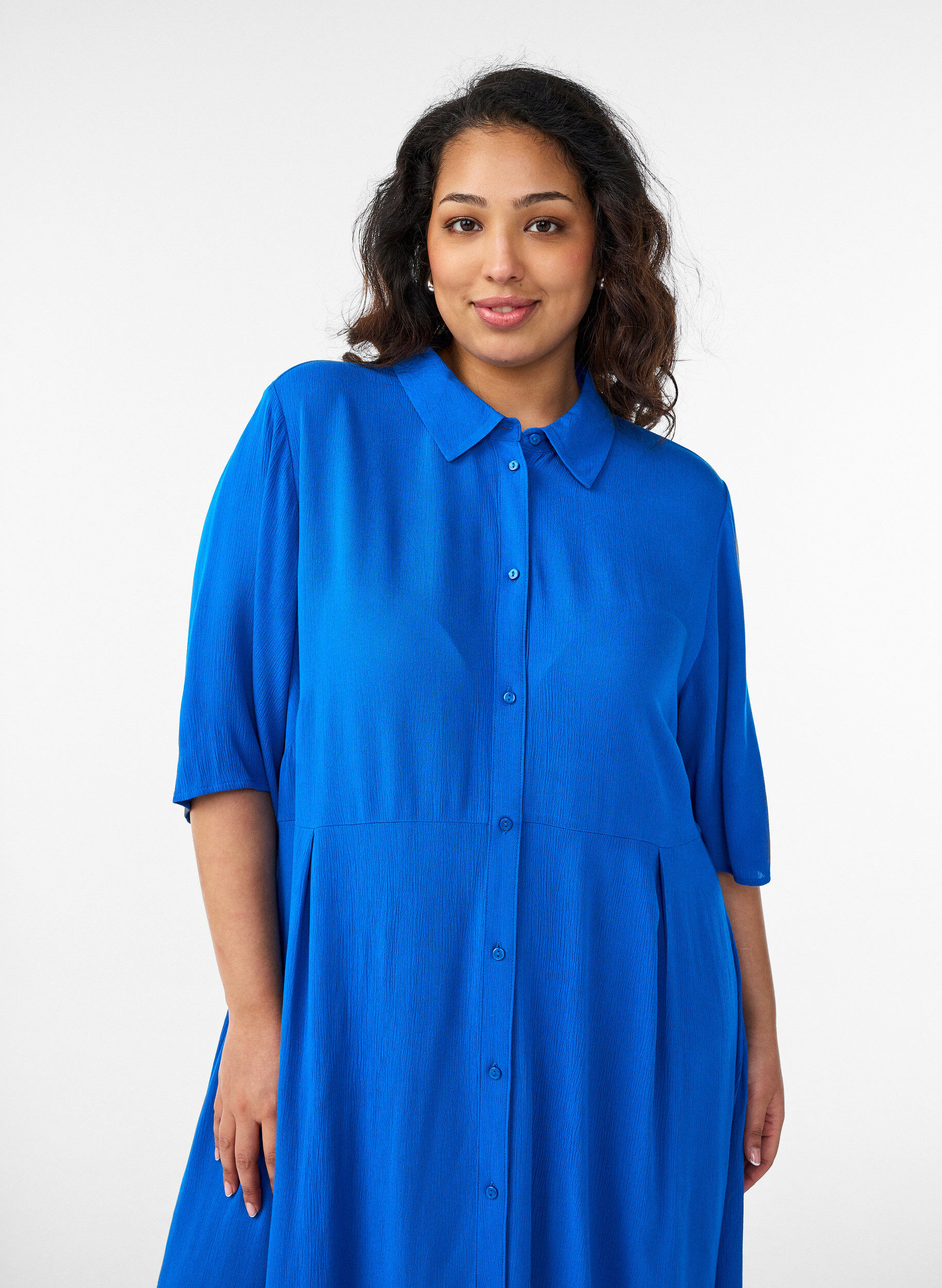 ZizziRobe chemise mi-longue &agrave; manches courtes, Bleu, Model image number 2