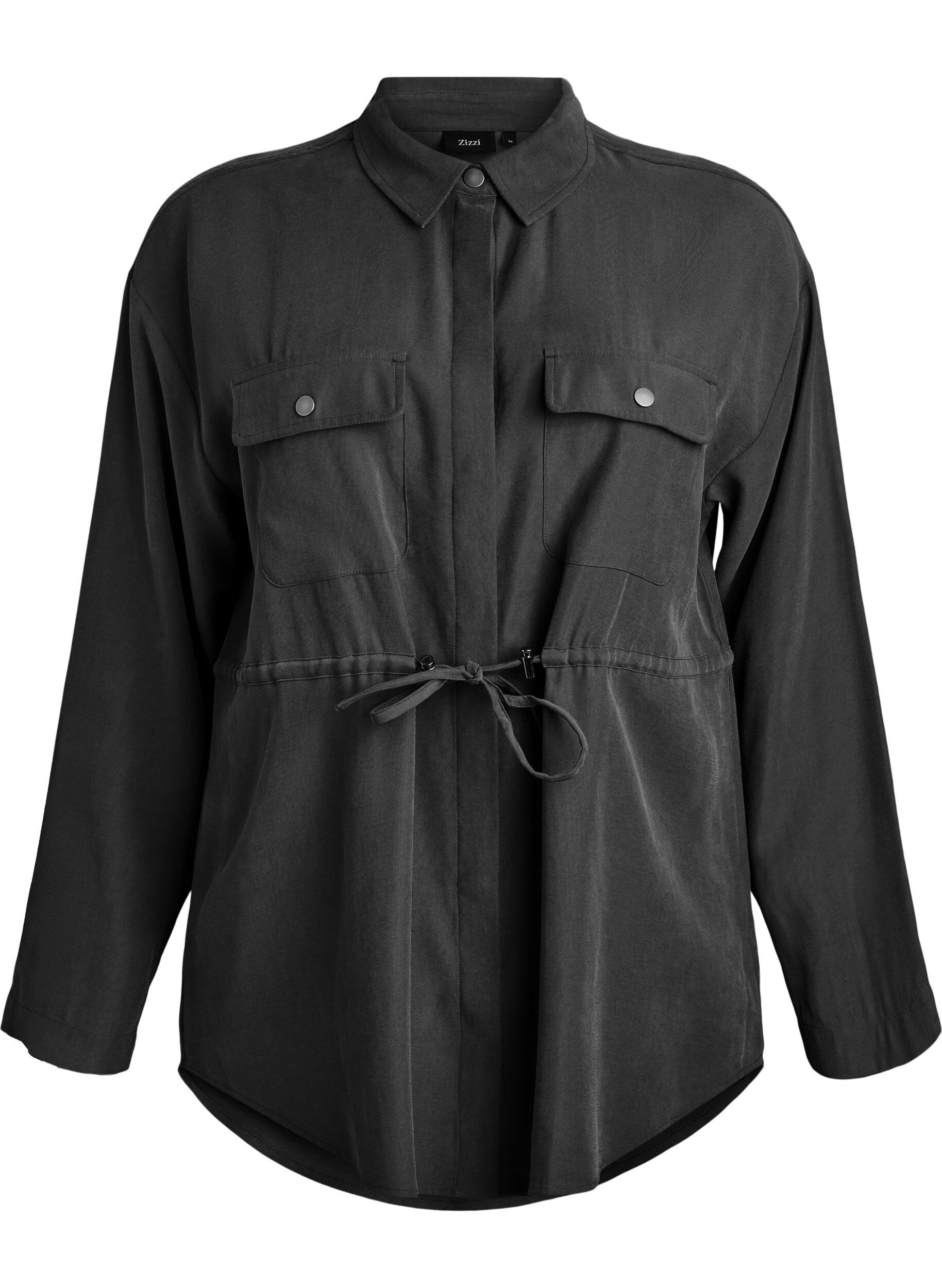 Tunique avec poches poitrine et taille ajustable