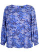FLASH - Blouse à manches longues avec imprimé et smock, Dazzling Blue AOP, Packshot image number 0