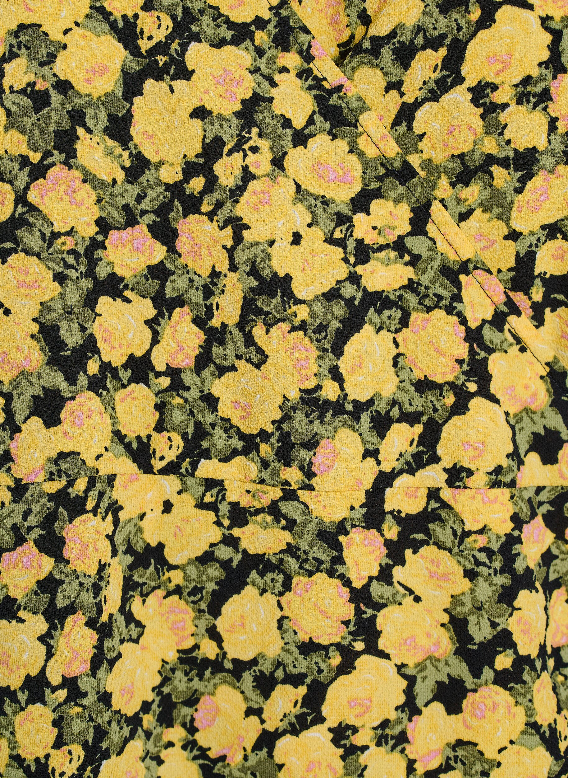 Zizzi Robe portefeuille &agrave; fleurs et manches courtes, Jaune, Packshot image number 2