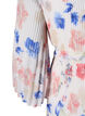 Robe plissée florale avec cordon de serrage, White/Blue Floral, Packshot image number 3