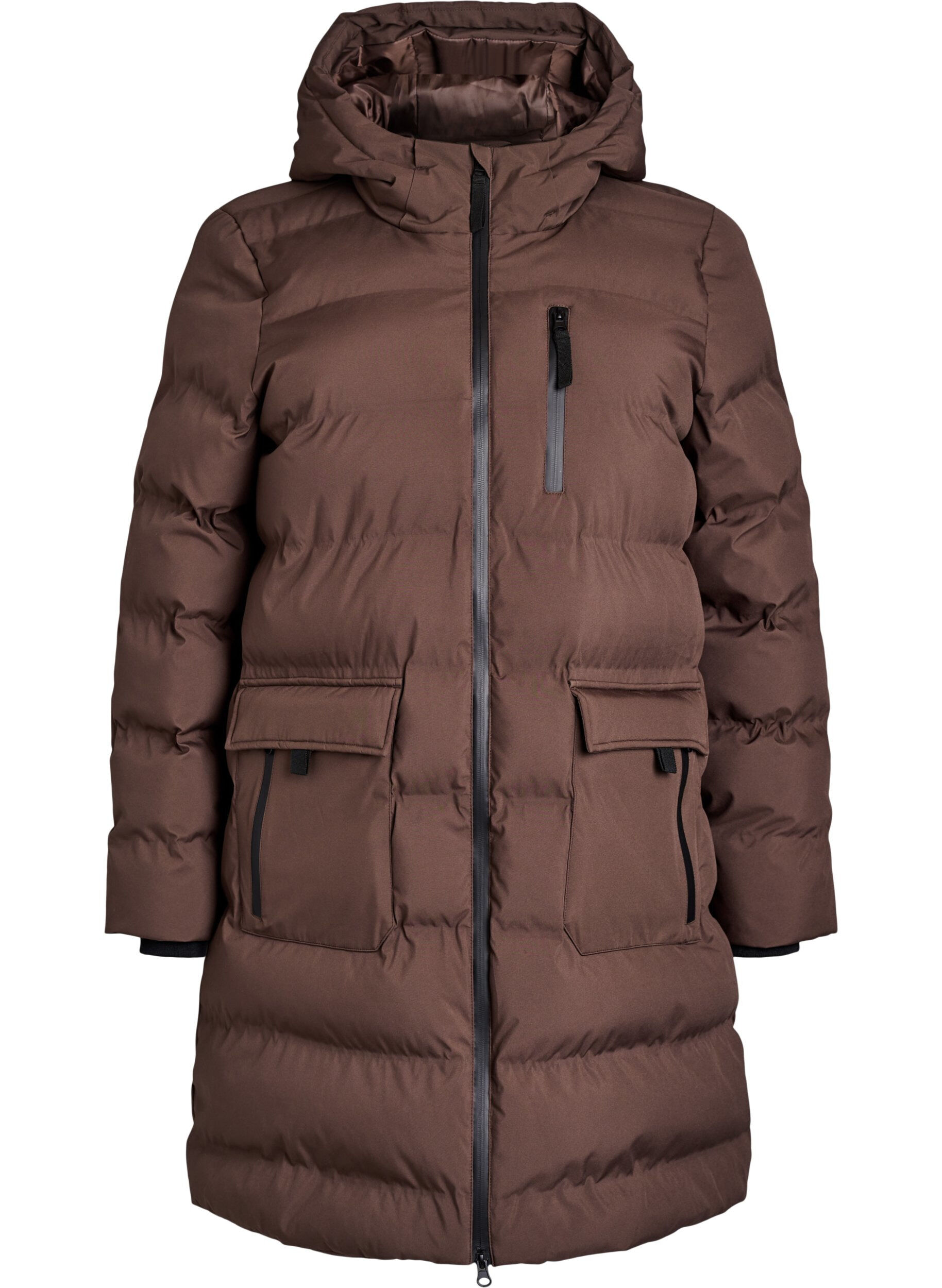 ZizziDoudoune avec capuche et poches, Marron, Packshot image number 0