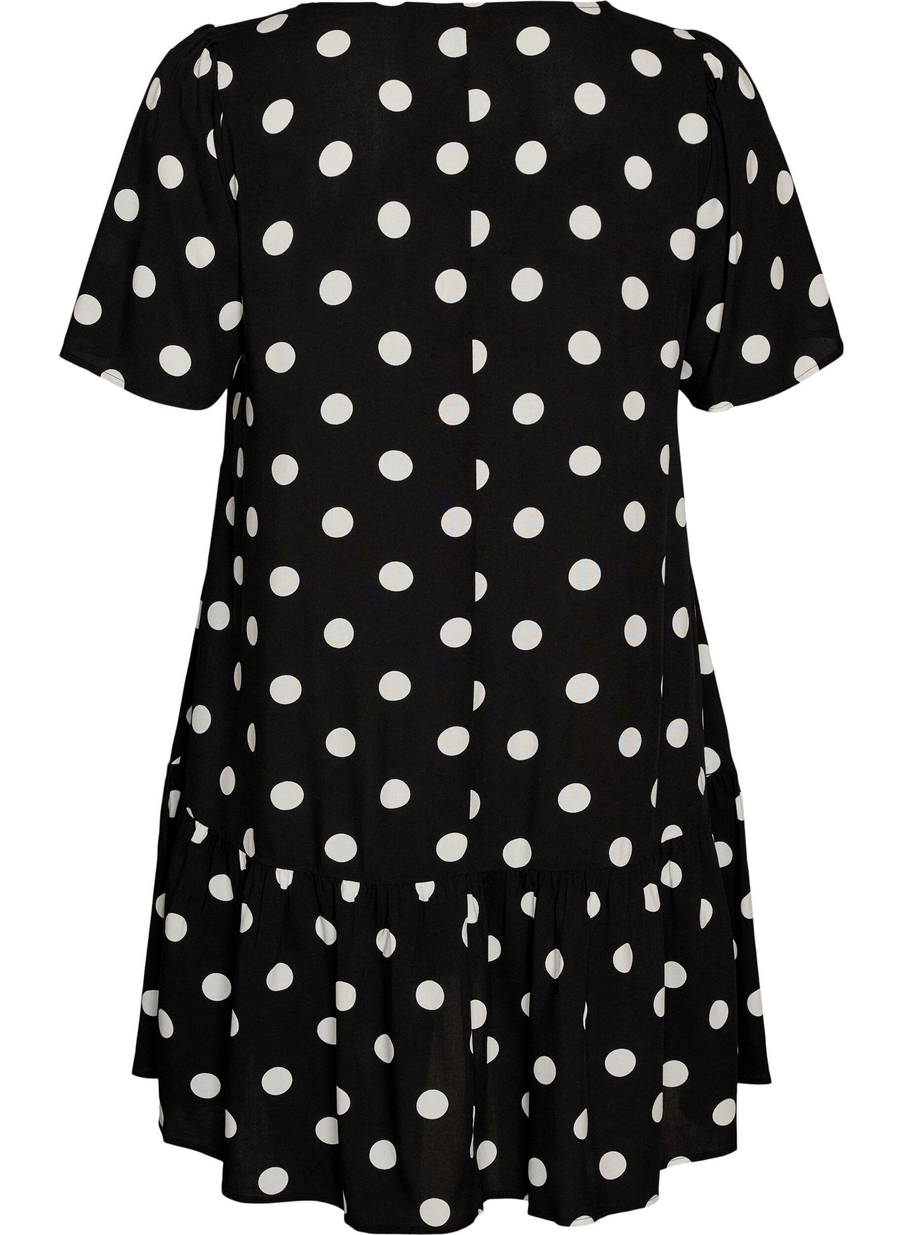 ZizziRobe en viscose avec d&eacute;coupe, Noir, Packshot image number 1