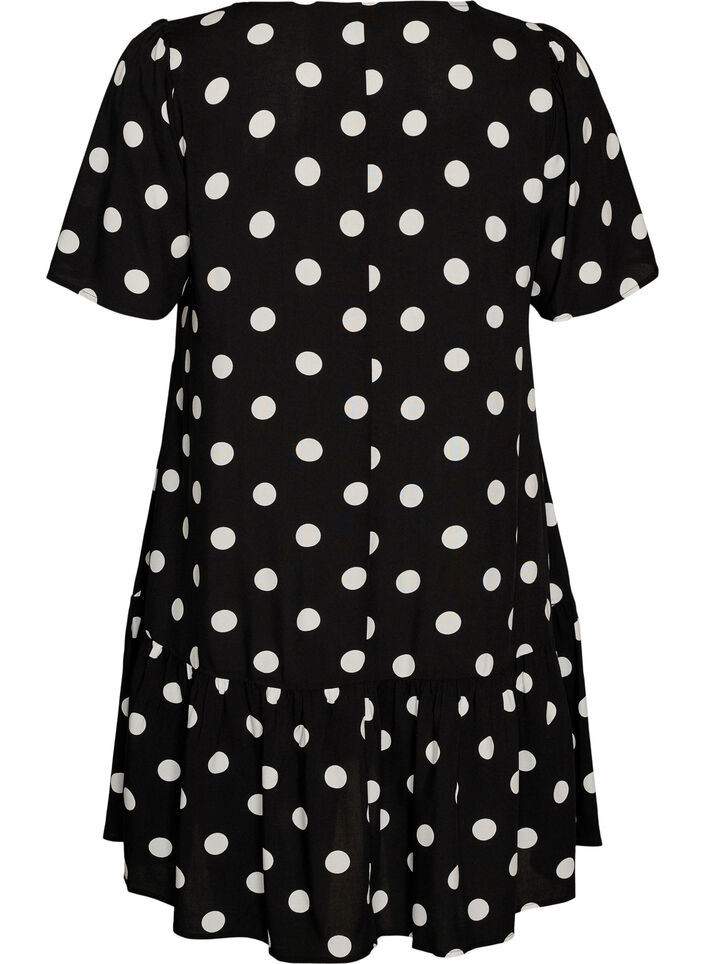 Robe en viscose avec d&eacute;coupe, Noir, Packshot image number 1