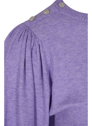 Pull en tricot à manches bouffantes, Paisley Purple Mel, Packshot image number 3